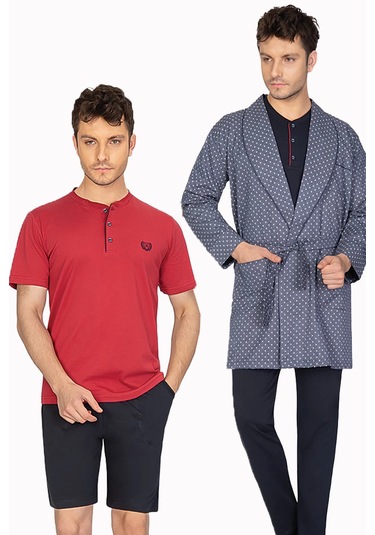 Ancelo 5 Li 7770 Robdöşambır Erkek Pijama Takım Lacivert