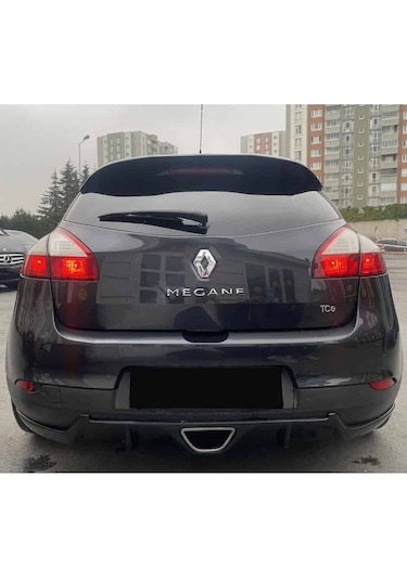 Renault Megane 3 Rs Difüzör 4 Kapı Uyumlu Parlak Siyah Plastik Egzoz Görünüm Arka-difizör-bodykit-ek