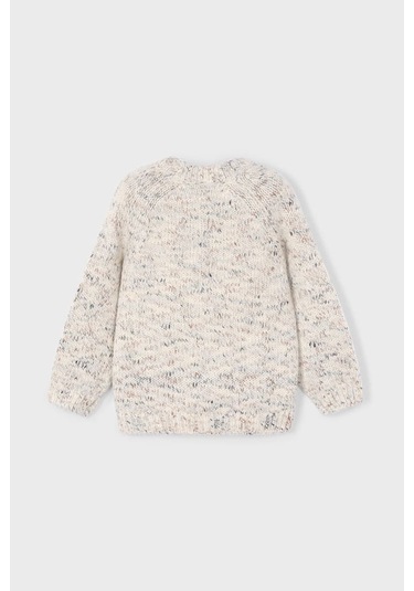 Erkek Çocuk Reglan Kollu Kırçıllı Triko Kazak - Bej Bej