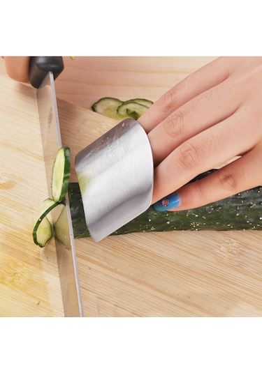 Cbtx Yaratıcı Mutfak Gerekli Gıda Sebze Kesme Paslanmaz Çelik El Parmak Koruma Koruyucusu Gümüş