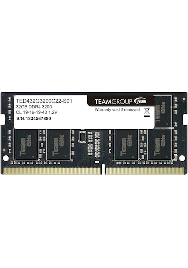 Team Elite TED432G3200C22-S01 32 GB DDR4 3200 MHz CL22 Notebook Ram