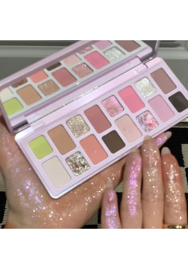 16 Renkli Glitter Pembe Göz Farı Dumanlı Pırıltılı Mavi Yeşil Sedefli Elmas 03 01