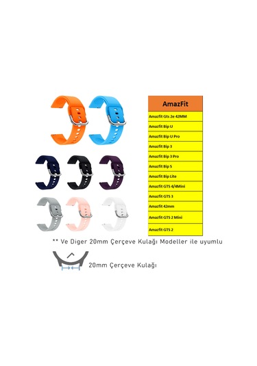 Gts2,2e,mini/3/4,mini-bipu,u Pro/3,3pro/s/lite Uyumlu Kordon 20mm