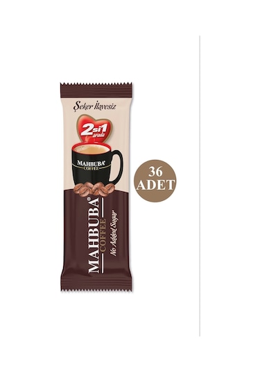 Mahbuba 2si1 Arada Şekersiz 36x4,5gr Mini Küçük Boy Ikramlık Otobüs Hazır Kahve Poşet Hazır