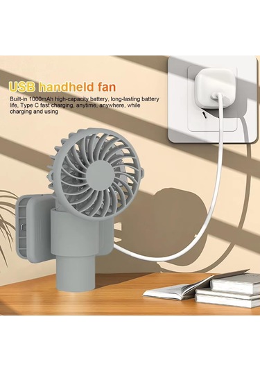 Ambition Green Portable Usb Umbrella Fan Compact Fan Foroutdoor