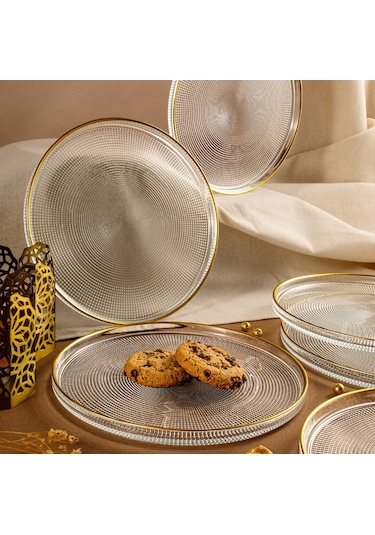 Fecra Loren 6 Parça Servis Seti 21 Cm Gold Fileli
