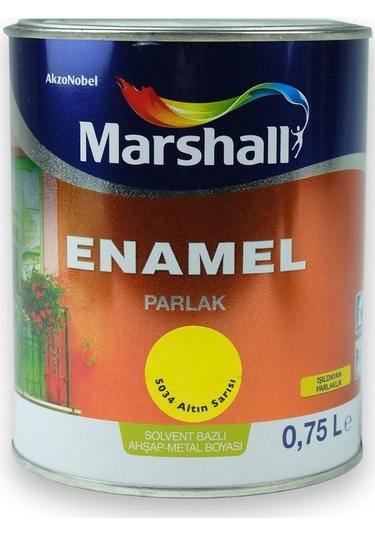 Marshall Enamel Parlak Ahşap Metal Boyası Altın Sarısı 0,75 L