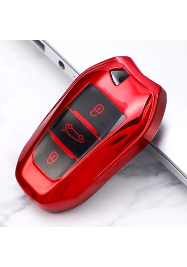 Peugeot Uyumlu 308 Süperlüx Parlak Anahtar Kılıfı