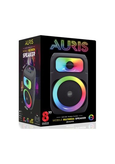 Auris Kln130 25w 8 İnç Mikrofonlu Rgb Bluetooth Hoparlör