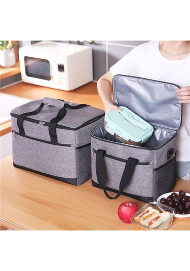 Piknik Çantası Bir Omuz Açık Piknik Çantası Büyük Ve Küçük Buz Paketi Yalıtım Çantası Piknik Sırt Çantası Gris, 35l Antrasit - Gri