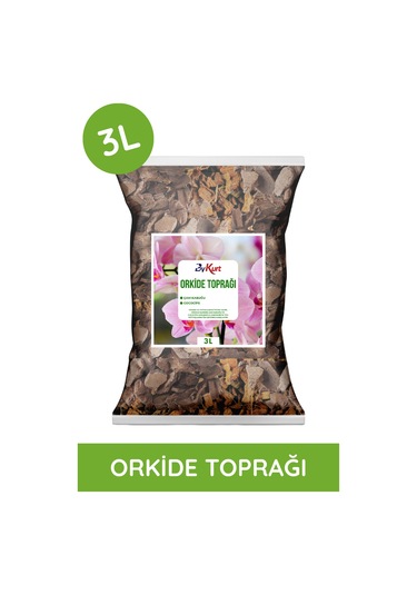 Bykurt 3l Orkide Toprağı İri Parçalı Çam Kabuğu & Cococips Karışımı Elenmiş Ve Temizlenmiş 3 Litre