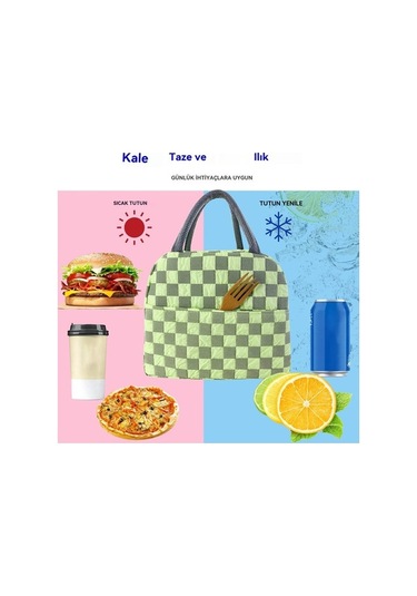 Ulzyvf Yeşil Yalıtımlı Tote Çanta, Su Geçirmez Seyahat Soğutucu, Piknik & Ofis İçin Kawaii Tasarım, Erkekler Ve Kadınlar İçin Estetik Çanta Açık Yeşil