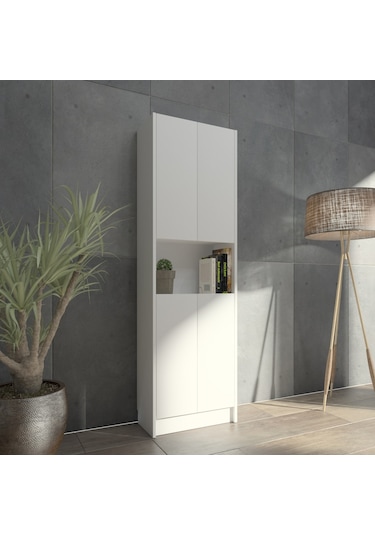 Kuta Flat56 Kitaplık 4 Kapaklı Kütüphane Çok Amaçlı Dolap (498407568)