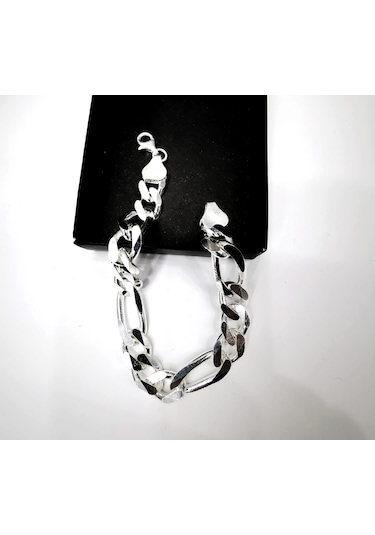 Omar Silver Erkek Figaro Gümüş Bileklik 11 Mm