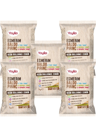Yayla Esmerim Baldo Pirinç 1 Kg X5