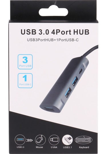 Sones U-811 4'ü 1 Arada Usb 3.0 - 3 Usb 3.0 + Usb-c / Type-c Bağlantı Noktalı Hub Yerleştirme İstasyonu