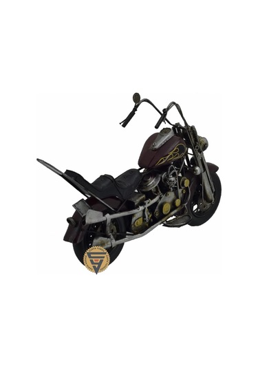 Dekoratif Nostaljik Metal Vintage Chopper Rustik Mootosiklet Kahve