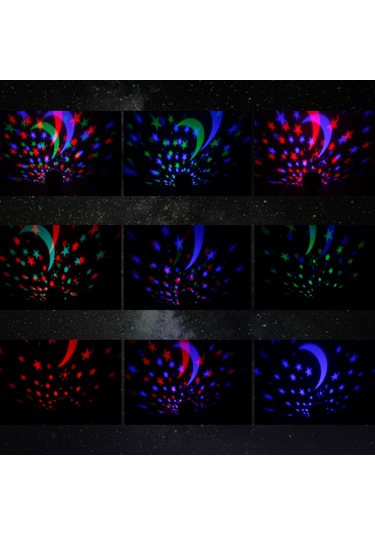 Kosona Usb Şarjlı 2'li 1 Bluetooth Hoparlörlü Yıldızlı Gökyüzü Projeksiyon Lambası Rgb Işıklı, 5 Saat Kullanim Süresi