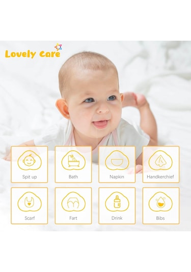 Samdoo Bebe Mucize Muslin Bez Lindikleri 12 Adet - Yumuşak, Cilt Dost, Düşük Tükenmez, Yemek/çocuk Oyunları/ıslak Temizlik İçin Uygun 25x50 Cm Tekli