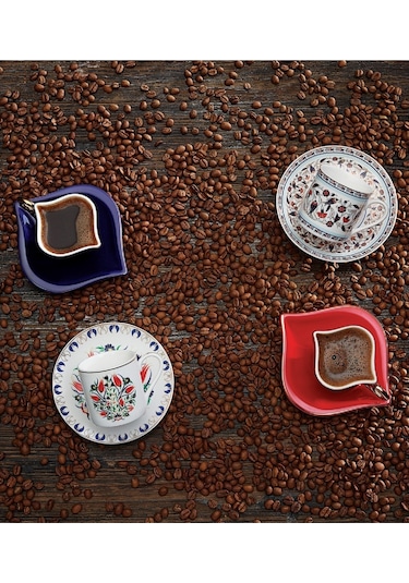 Emsan Sonsuz Aşk 2 Kişilik Kahve Fincanı Takımı Kırmızı 100 ML