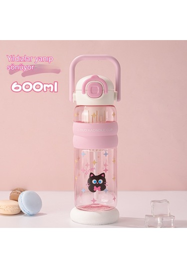 Jian Fan Plastik Su Bardağıdizgi Film Saman Bardağıpembe Pembe