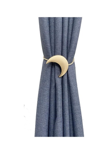 Manyetik Metal Perde Bağları, 1 Çift, Ay Şeklinde Metal Perde Klipsleri, İp, Sanat, Menisküs, Altın, Ev Ofisi İçin Perde Bağları Diğer