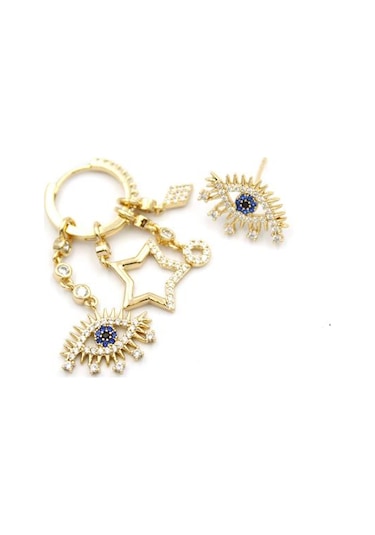 Göz Shakira Küpe - Altın Çok Renkli