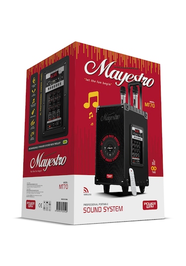Ultratekno  Powerway Mayestro MT70 10" Şarjlı Kumandalı Çift Mikrofonlu Hoparlör Amfiler