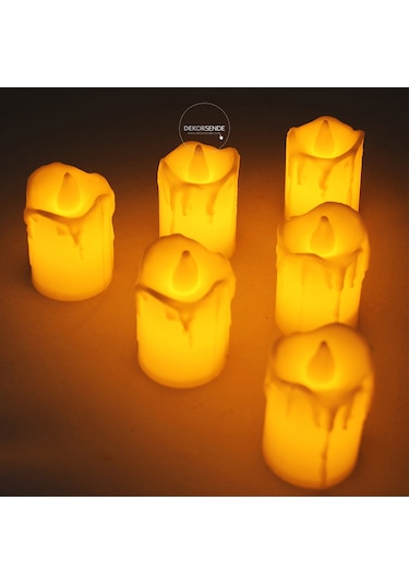 Pilli Kütük Mum 1 Adet 5 Cm Beyaz