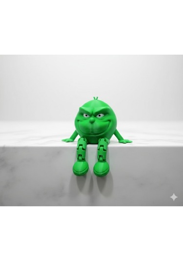 Fidget Grinch Figür - Oturan Grinch Sarkan Bacaklı 3d Baskı - 2 Adet