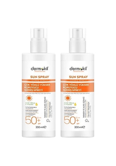 Dermokil SPF 50+ Yüksek Koruyucu Güneş Spreyi 2 x 200 ML