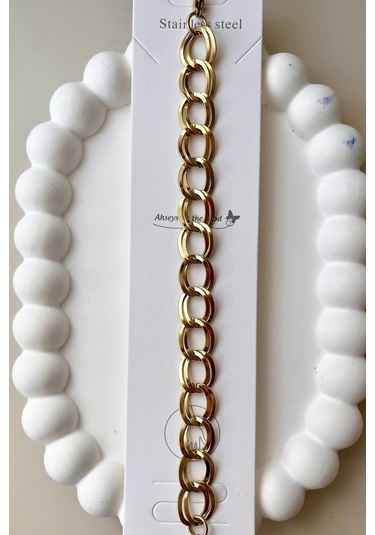 5020 316l Çelik Bileklik - Altın Çelik