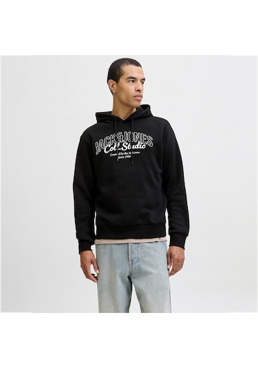 Jack&jones Makoto Erkek Siyah Kapüşonlu Sweatshirt Siyah