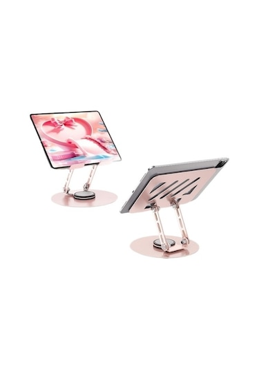 Muduan Tablet Standı 360 Kaldırma Döndürme Katlanır Taşınabilir Yükseltme Metal Stand Açık Gri Yok Vantuzlu 5hqakj