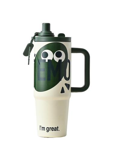 Jian Fan Termos Bardak Paslanmaz Çelik Gelişim Hasır Bardak Ev Araba Termos Bardak - Yeşil Yeşil