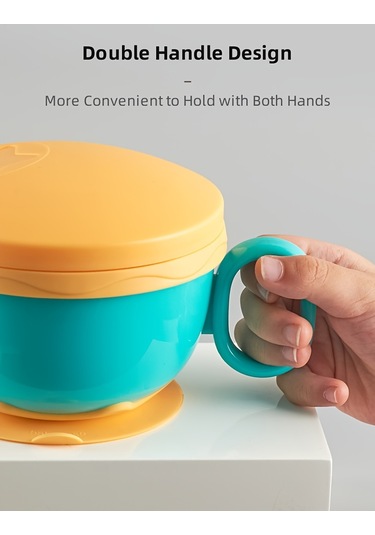 Çocuklar İçin Çok Amaçlı Mama Kabı/pipetli Ve Vantuzlu Çift Saplı