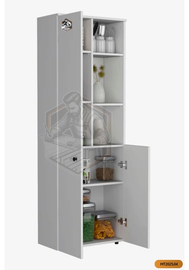 Tamamı Mdf 2 Kapaklı Ve Açık Raflı Çok Amaçlı Mutfak Dolabı/kavan