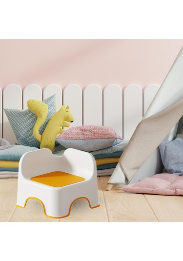 Homyl Çocuklar Için Küçük Tabure Sırtlı Ayaklı Turuncu Turuncu