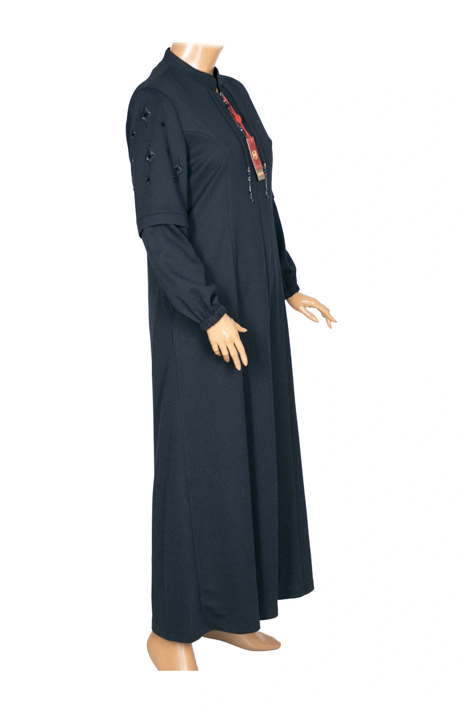 Hesna Kadın Miray Büyük Beden Baharlık Kuplu Lacivert Pardesü Lacivert