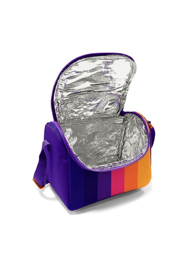 Coral High Kız Çocuk Termoslu Beslenme Çantası - Mor Turuncu Renkli Çizgili, Kız Çocuk Mor - Turuncu