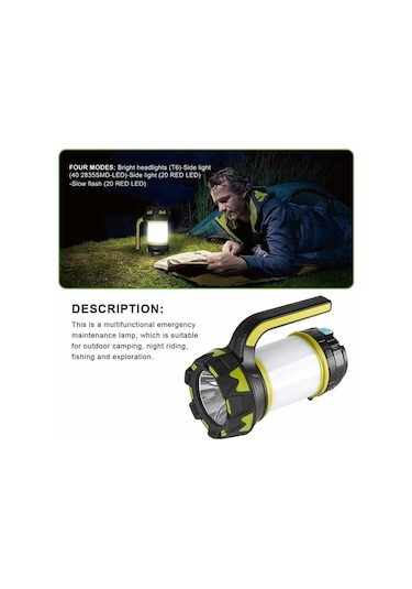 Ntlights 350 Lümen 10w Şarjlı Ledli El Feneri Led Fener Kırmızı Selektörlü Ntls7048 Kırmızı