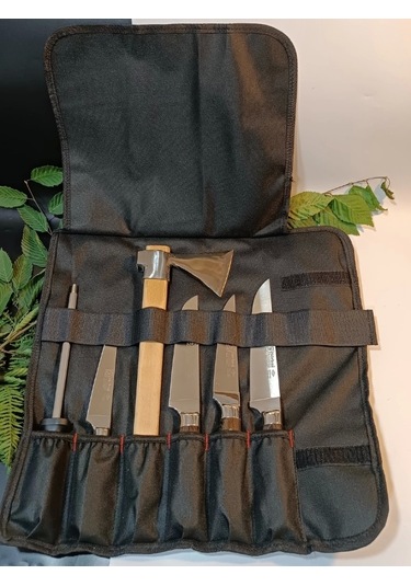 Ahşap El Yapımı Kılıflı Sürmene Et, Ekmek, Sebze, Mutfak, Kurban Palta Bıçakları Seti Hadnmade Çok Renkli