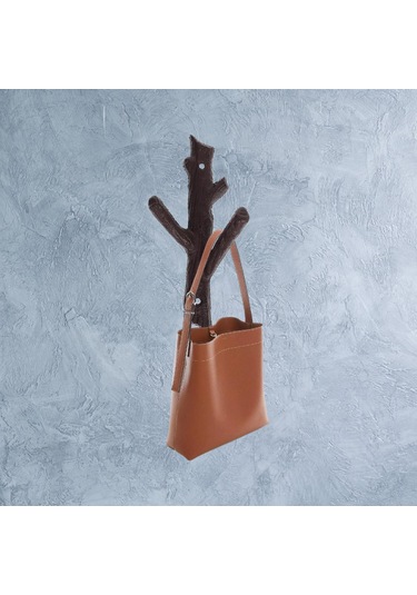 Suntek Dökme Demir Ağaç Dalı Duvar Askısı Hediyelik Giysi Kahverengi