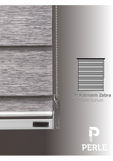 Br Perle Açık Gri Renk Bambu Stor Zebra Perde Yüksek Kalite Alüminyum Kasa Açık Gri