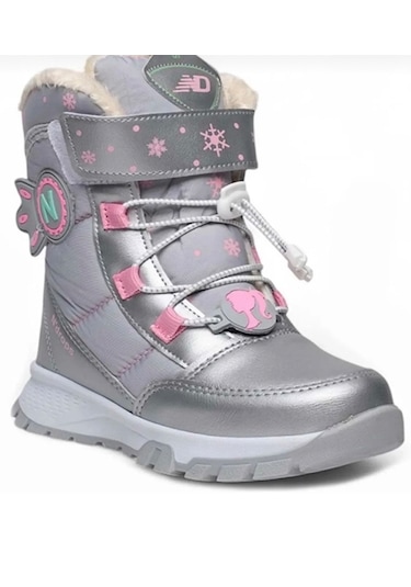 Kız Çocuk Sıcak Tutan Ortopedik Bot Gümüş - Pembe