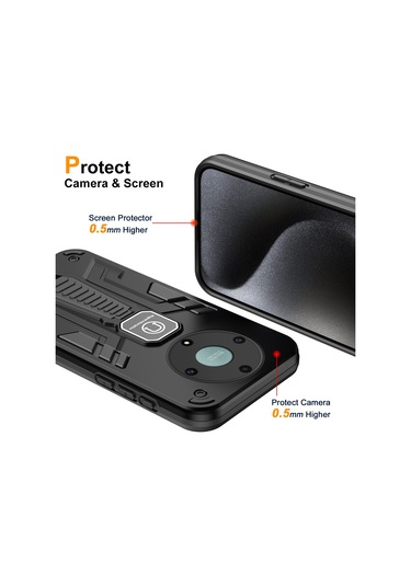 Honor X9a 5g / X40 5g / Magic5 Lite 5g Telefon Kılıfı Kickstand Sert Pc Yumuşak Tpu Sağlam Kapak