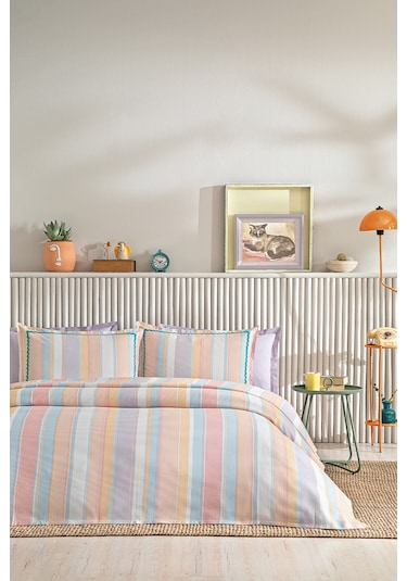 Puffy Line Çift Kişilik Pike Takımı - Lila