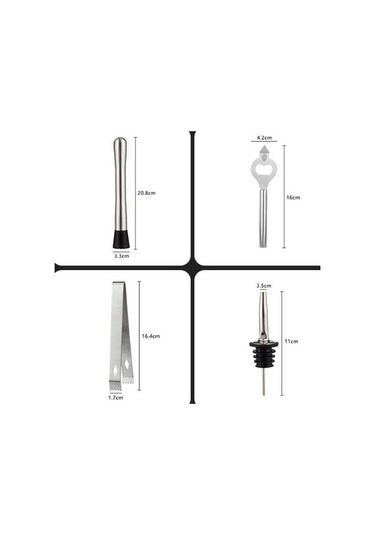 Maoyaya Lichen Paslanmaz Çelik Barmen Seti, Boston Shaker Çalkalayıcı