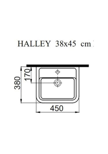 Idevit Halley Lavabo Dikdörgen Tezgah Üstü Çanak Mini 45CM Hariç