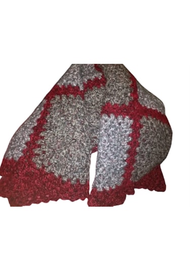 El Örgüsü Tek Kişilik Patchwork Tam Boy Kalın Battaniye Çok Renkli